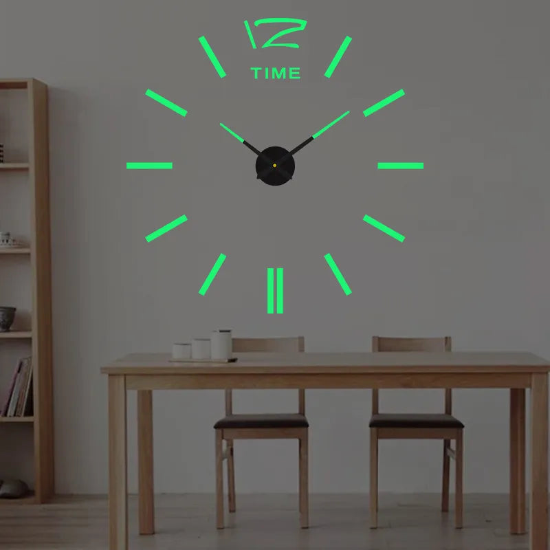2023 التصميم الحديث ساعة حائط كبيرة ثلاثية الأبعاد لتقوم بها بنفسك ساعات الكوارتز ساعات الموضة الاكريليك ملصقات للمرايا غرفة المعيشة ديكور المنزل Horloge