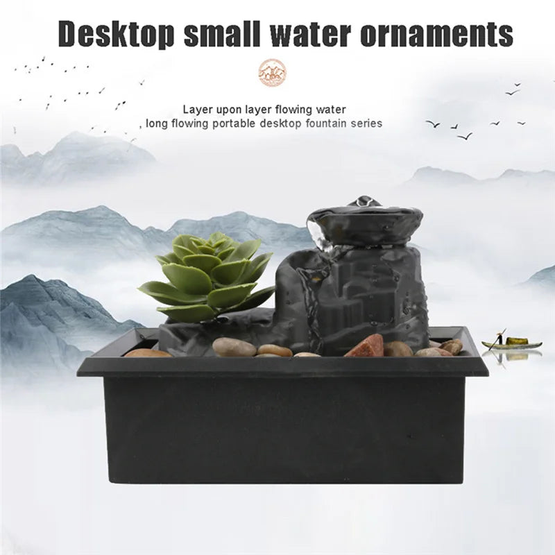 Fontana d'acqua che scorre Ornamento dell'acqua Creative Desktop Crafts for Home Living Room Decoration XQMG Figurine Miniature