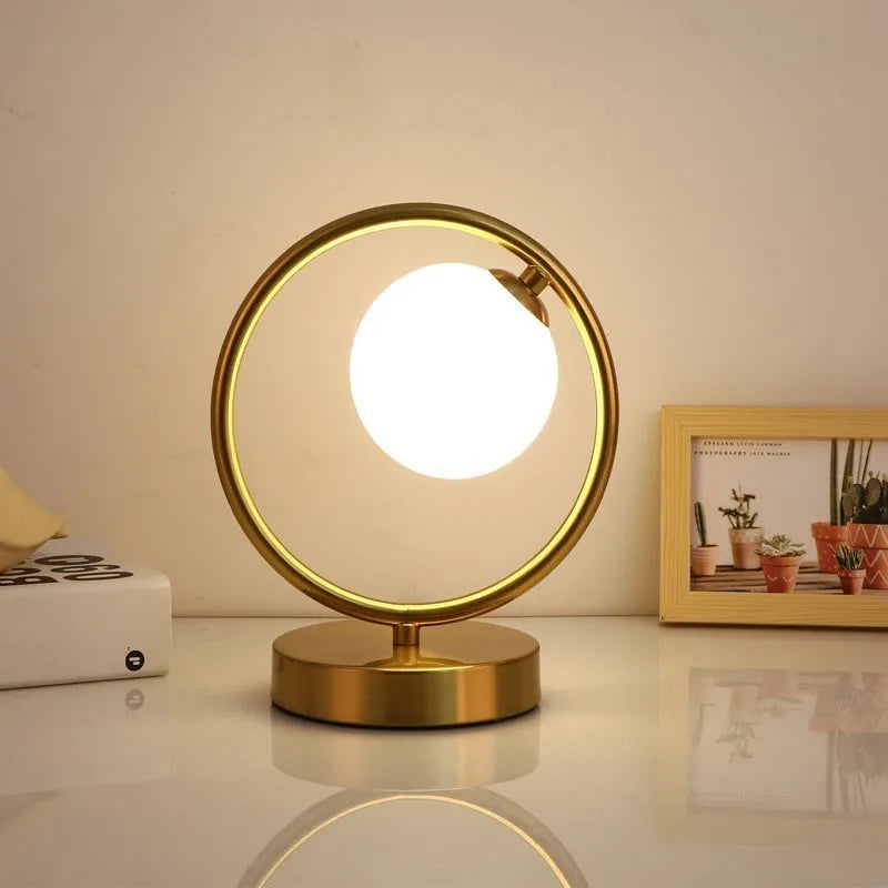 Modern Creative Table Lamp Bedside Lamps Bedroom Living Room Study Gold Desk Lights Warm Luster Eye Protection Night Light