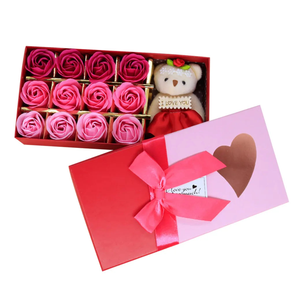 Hari Valentine 12 pcs Hadiah bunga sabun beraroma kotak festival karangan bunga