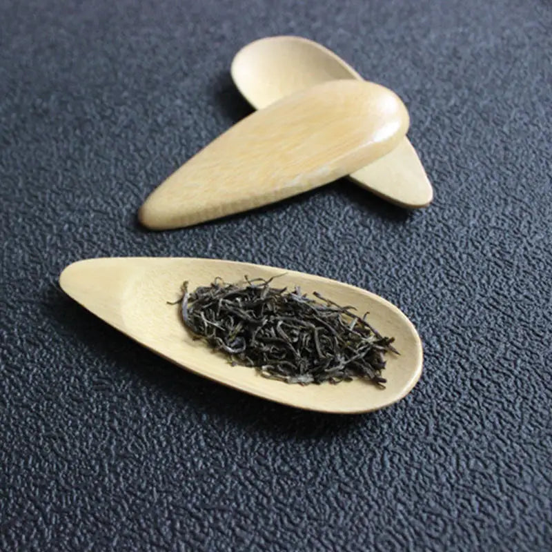 1-3pcs Bambus Tee Scoops Kung Fu Tee Löffel Untertasse Schwarzes grüne Tee Schaufel Küche Haus Nachmittag Tee-Geschirr Geschenk für Freunde
