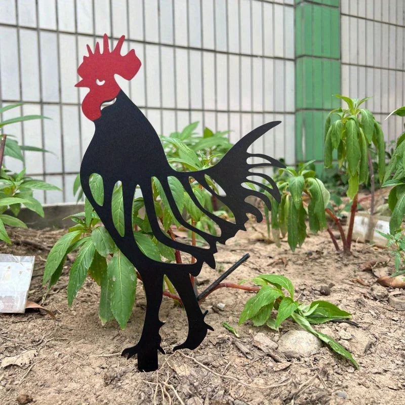 1PC metalowe rzemiosło ogrodowe ogrodowe posąg dekoracyjne ozdoby dziedzińca dziedziniec kutas modelowanie kury wstawione