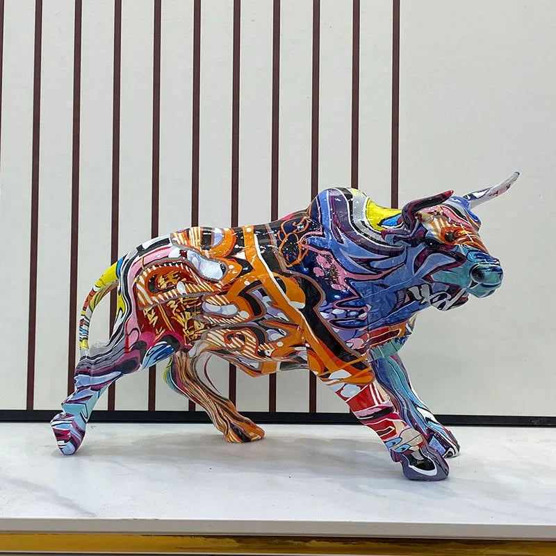 İskandinav yaratıcı Nordic Yaratıcılık Wall Street Reçine Reçine Boğa Heykelcik Sığır Ox Heykeli Ev Dekorasyonları Bull Art Masaüstü Dekor Sculp