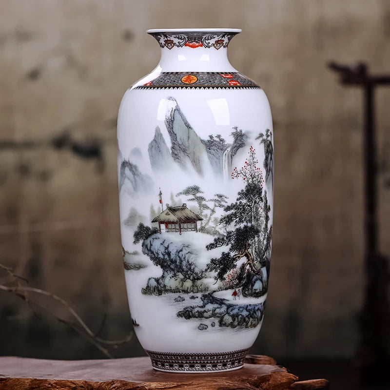 Jingdezhen seramik vazo vintage Çin geleneksel vazolar ev dekorasyon hayvan vazo ince pürüzsüz yüzey mobilya makaleleri