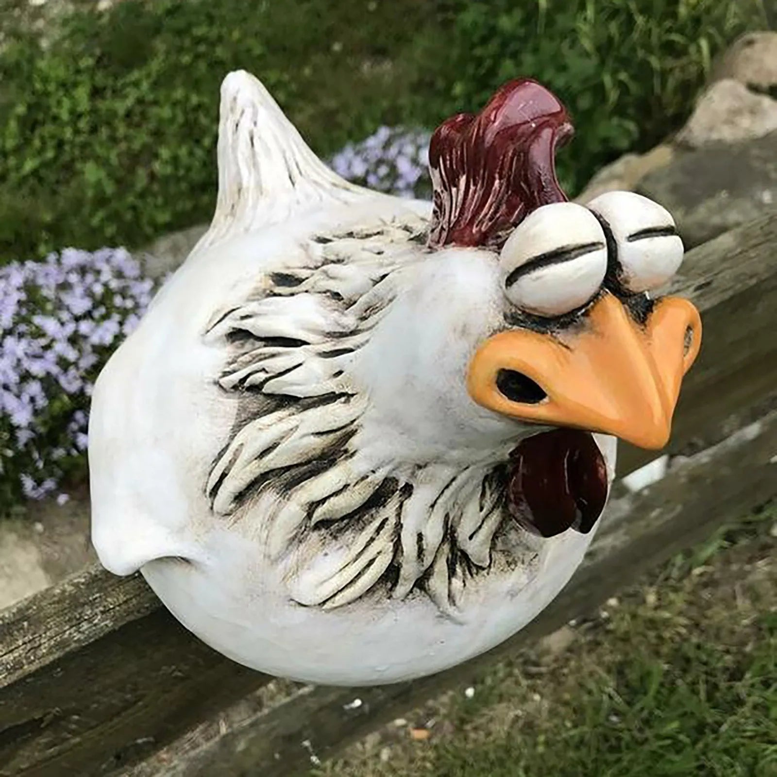 Decoração engraçada de frango Decoração estátuas de resina jardim de jardim de galinha escultura de galinha artesanato pátio de pátio caseiro decoração de casa