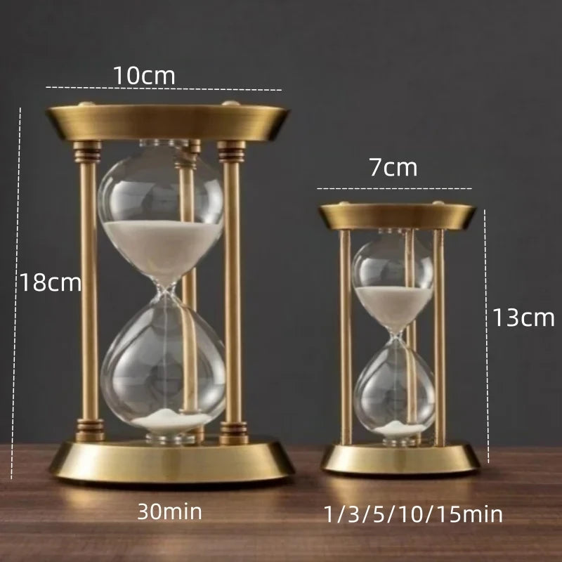 1-30 minit Eropah Retro Metal Hourglass Timer Timer Room Ruang Tamu Hiasan Meja Hiasan Hiasan Penggera Hadiah Sandglass