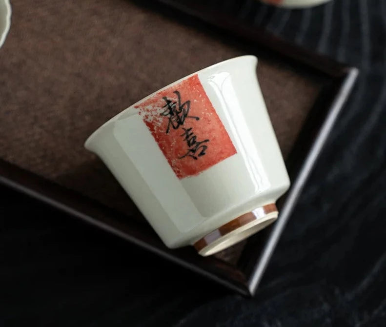 120ml Çin kaligrafisi gaiwan geleneksel bitki kül porselen kaseler çay tureen ev çay üreticisi kapak kase cha süslemeleri