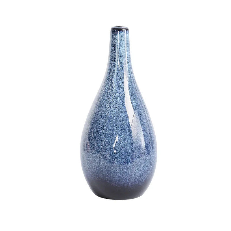 Keramik Vase Kiln Change Vase kreative Keramikvase Blaue Vase Fluss Glasur Vase Blumenanordnung Set Keramik