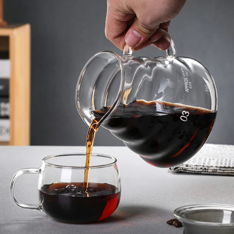 YWDL 300/500/700 مللي إبريق قهوة زجاجي مع فلتر بالتنقيط تخمير ساخن على شكل سحابة غلاية أواني القهوة إبريق الشاي