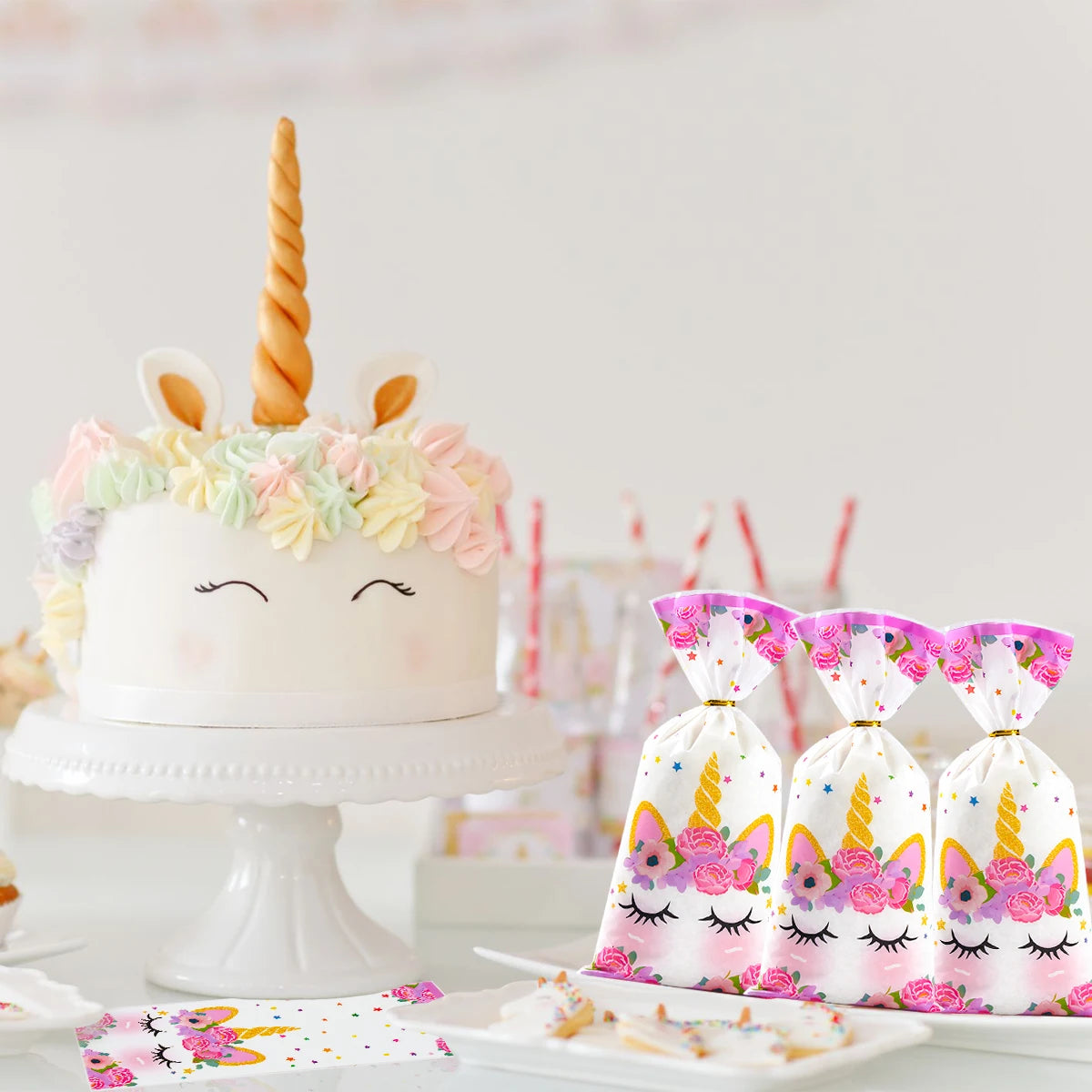 Unicorn Birthday Party Decoration Cookie Candy Gift Borse Unicorn Birthday Party Decor Kids Girl Baby Shower Maying Formies
