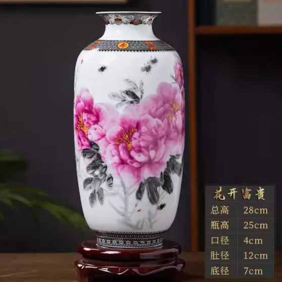 Jingdezhen keramisk vas vintage kinesiska traditionella vaser hem dekoration djur vas fina smidiga ytmöbler artiklar