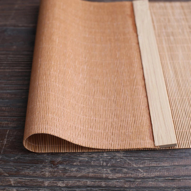 1 PPCS Bandeja de té tejido de bambú Poética bandeja de madera plegable Mat de té creatividad de bambú de bambú