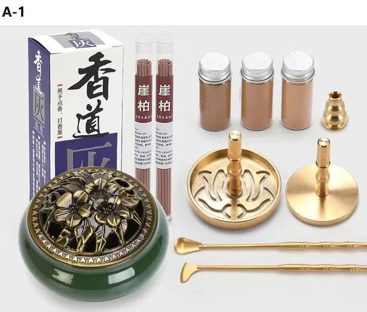 Mässing rökelse brännare uppsättning aromaterapi produktion kit rökelse mögelhållare yoga meditation hem aromaterapi