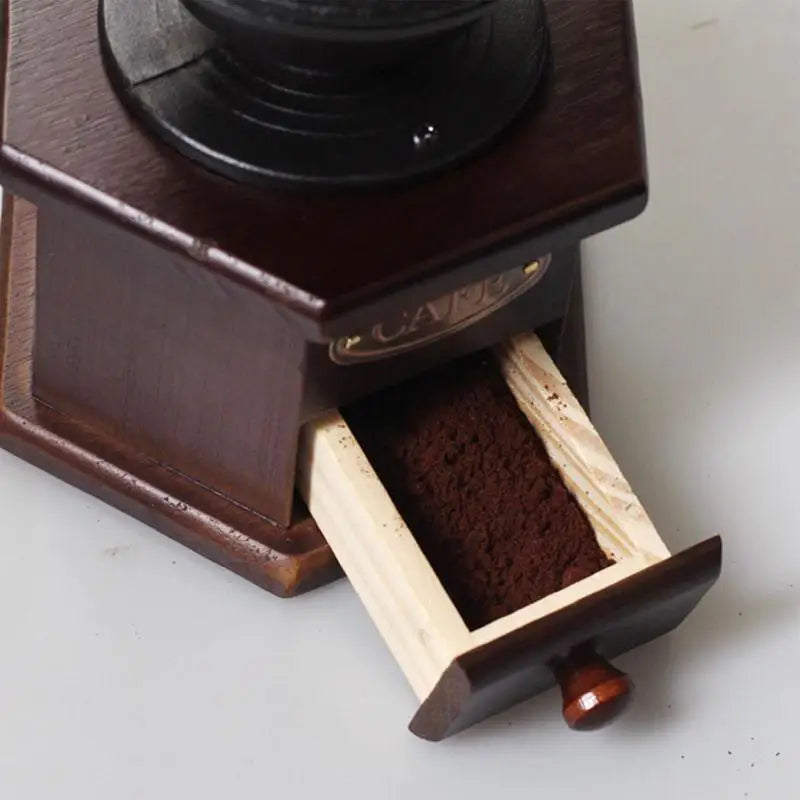 Manuelle Kaffeebohnenschleifer Handguss Retro handgefertigte Kaffeebohnen Antique Vintage Style Mühle mit polygonalem Einsteller