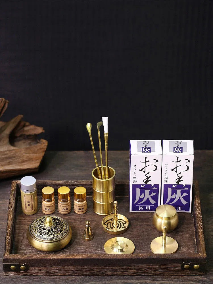 Mosazná kadidlo sestava hořáku aromaterapie Produkční souprava kadidla držák plísní jóga meditace domácí aromaterapie