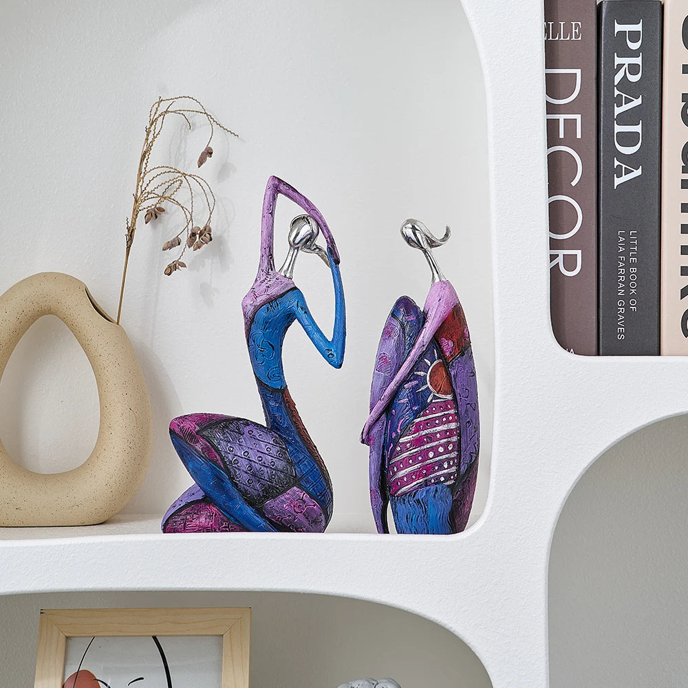 Resin Abstract Art Figure Creative Sculpture Girl Ornaments Modern Artistic Design Home Office Wine Cabinet TV Cabinet Decor