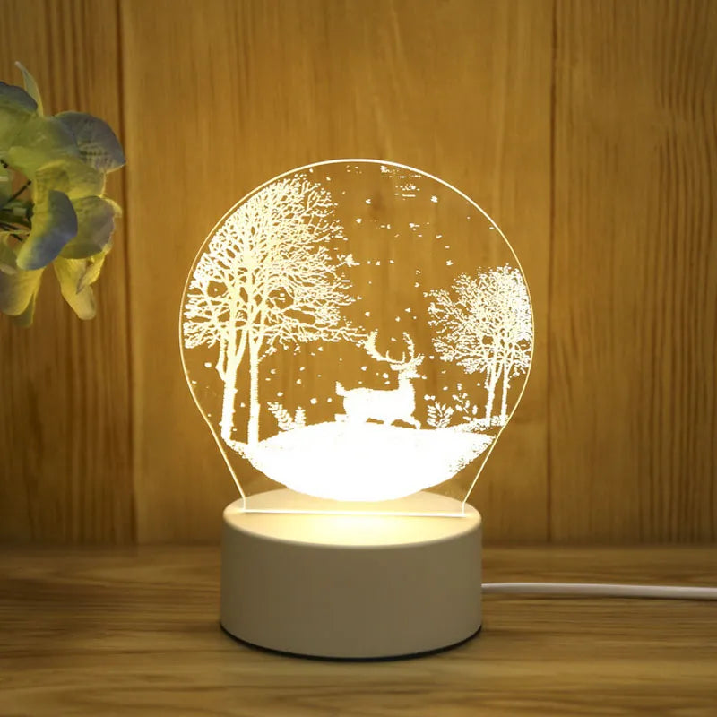Romantic Love 3D Acrylic Led Lamp for Home Children's Night