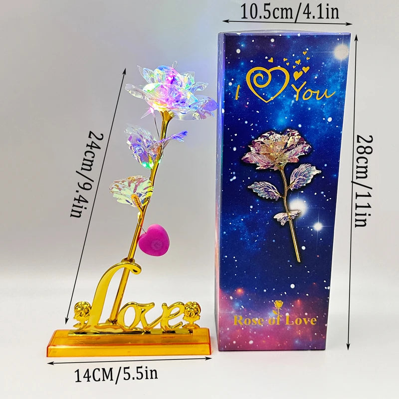 Il regalo creativo di San Valentino Glow Roses Starry Sky Gift Box con fiori artificiali Love Eternal Love to mandy Girlfriend