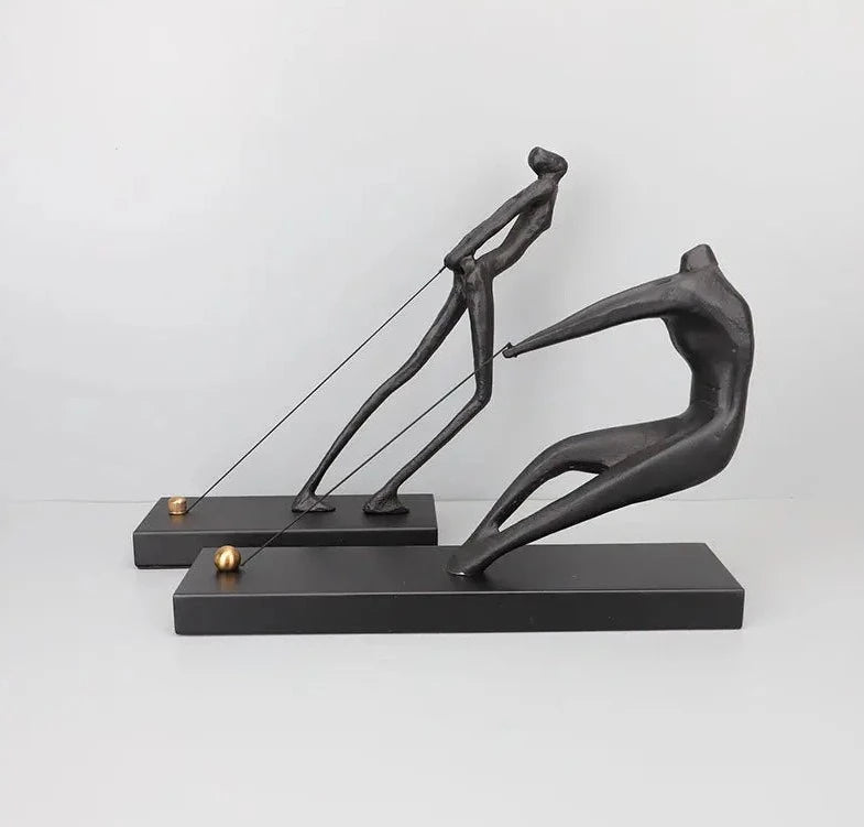 Cast Iron Boat Tracker Metal Figure Sculpture Desk Decoration Minimaliste de caractère Ornements State Résumé Boat Tracker Crafts