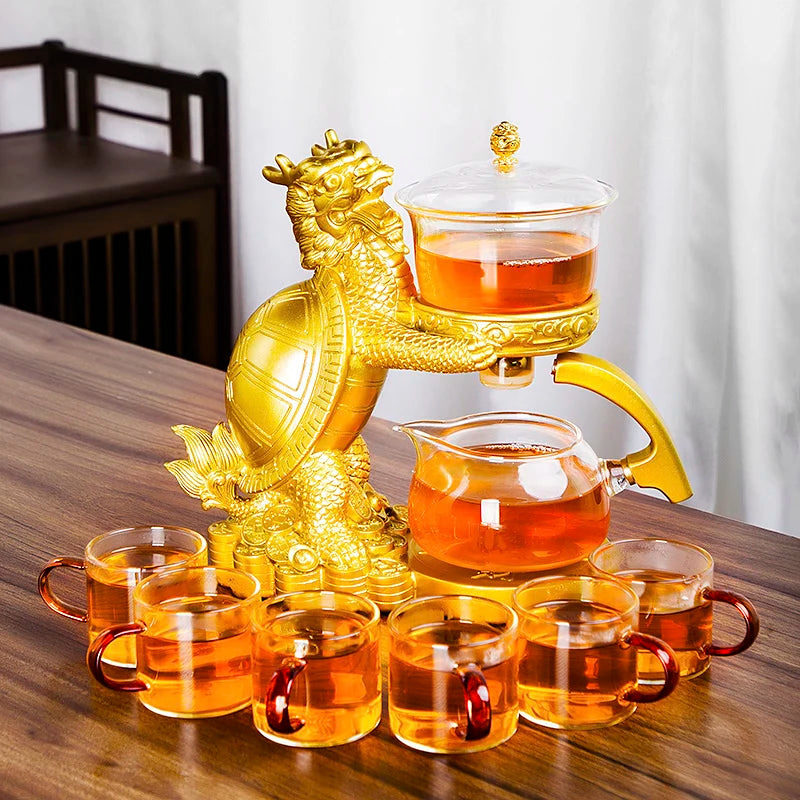 Kreatywny automatyczny czajnicza herbata herbata herbata Make Magnetyczne dywersja wodna odporna na ciepło kungfu herbata picie chińskiego szklanego zestawu herbaty