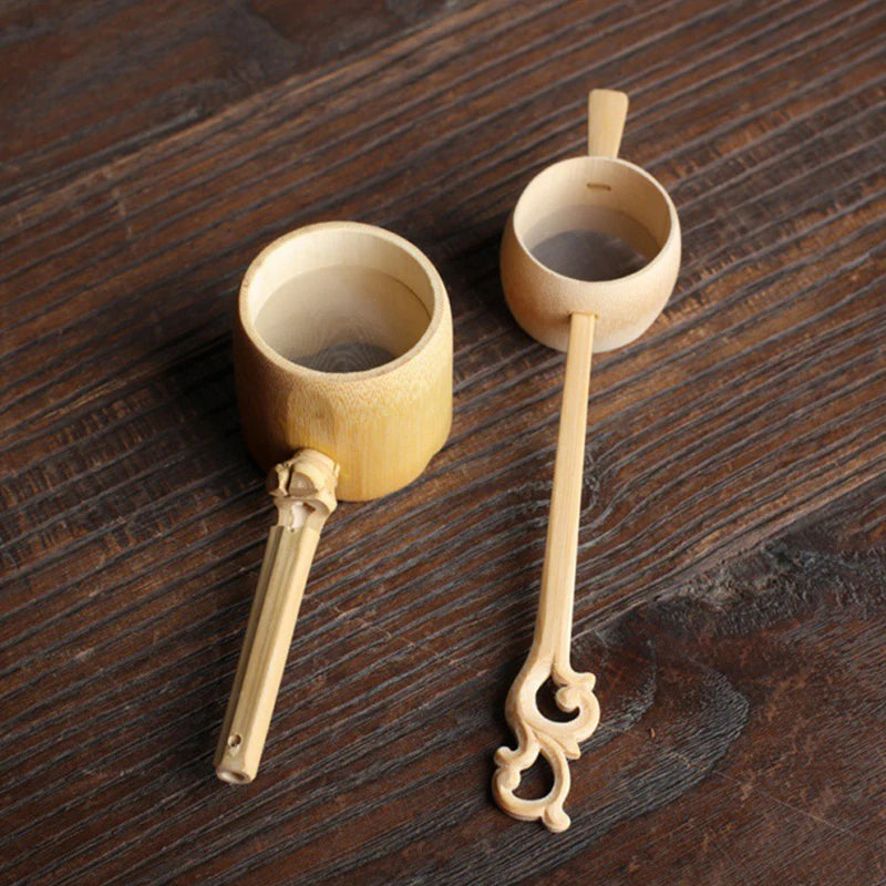 Bambus Teesiegere Tee -Zeremonie Utensilien Tischdekorte Tee Küchenwerkzeug Japanisch Rattan Holz Tee Blätter Trichter Accessoires