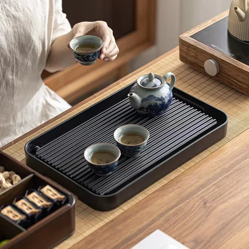 Bandeja de chá de bambu multifuncional Caixa de chá da bandeja de chá da sala de estar da família Kung Fu Fu Conjunto de chá da gaveta Caixa de distribuição de chá