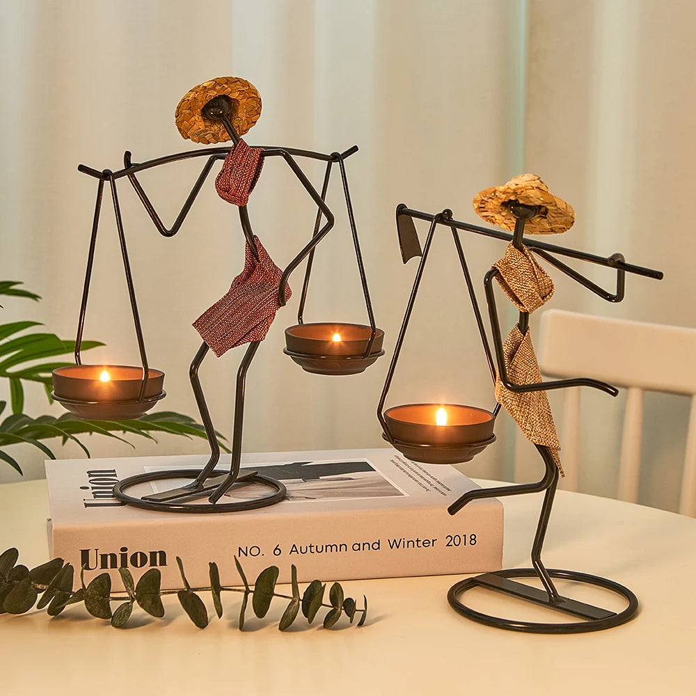 Søde lysestager Home Decoration Accessories Easter Metal Candlesticks til dekorative lysekroner Bryllupscenter Stykker håndværk