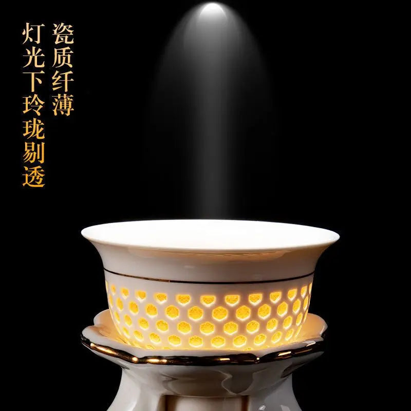 Otomatik çay üreticisi ve gongfu çay fincanları ile premium çayware seti
