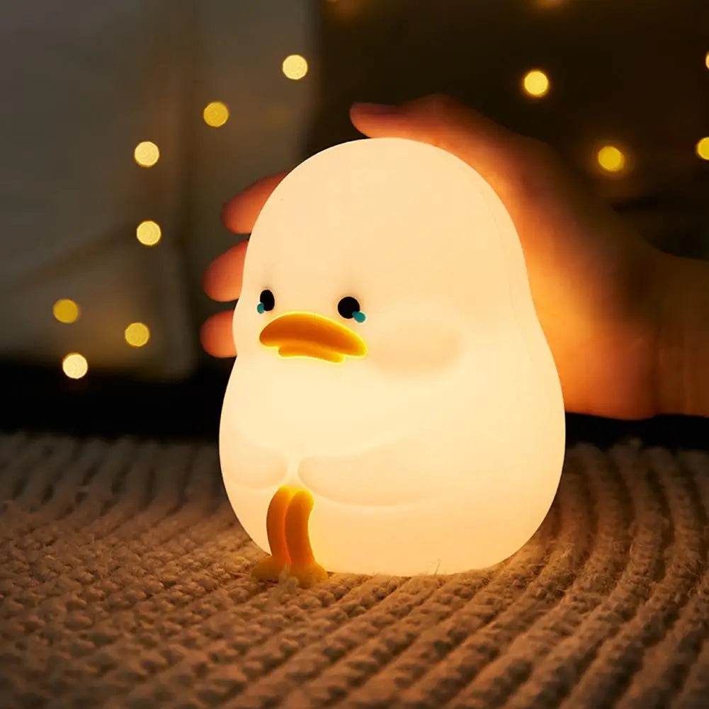 Night Light Soft Light Night Light Adorable Cartoon Duck Night Lamp Adjustable Brightness Colorful Charging Bedside Lamp Desktop
