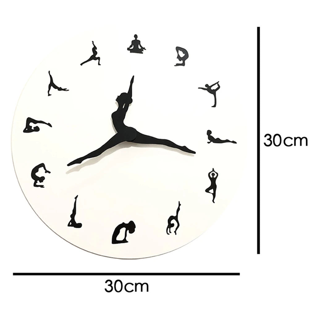 30 cm de ballet danseur acrylique miroir mural sticker sticker quartz horloges watch décoration décoration autocollant décoration salon