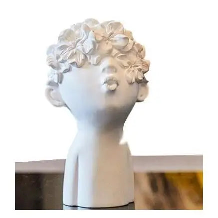 Estatuetas de resina minimalista nórdica fofas escultura de menino de menino de sala de estar para casa de sala de estar figuras de decoração de decoração de mesa de café