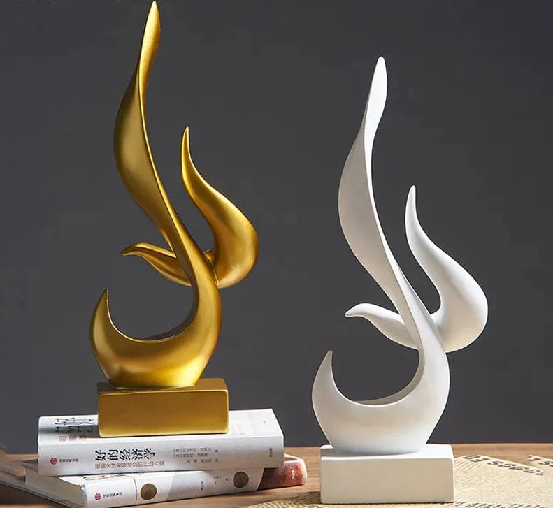 Ermakova Creative Flame Bird Statues Abstract Sculpture Desk Ornament Vintage Gift Study Office Home Interior Decoration