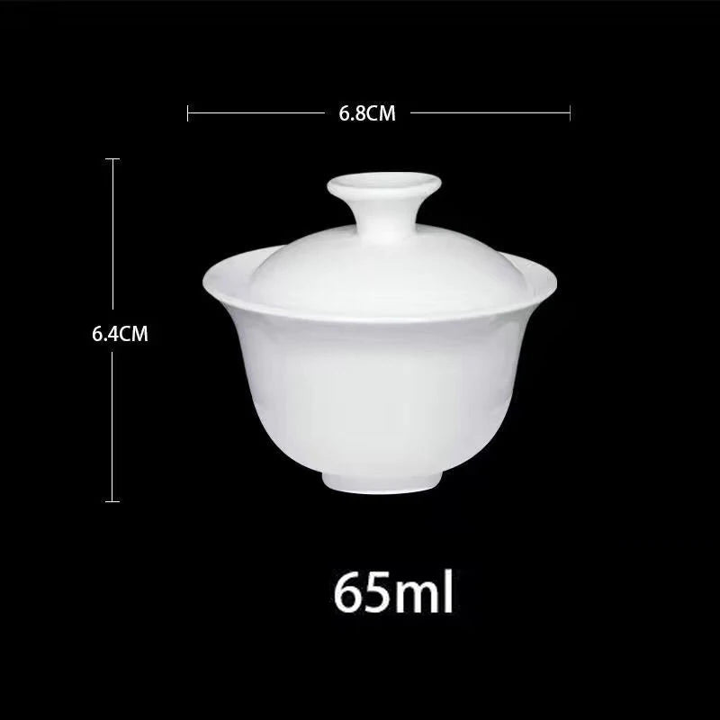 Dehua White Porcelain Cover Bowl rumah kungfu cawan teh tunggal gaiwan buatan tangan teh seramik set mangkuk penutup sancai kecil besar