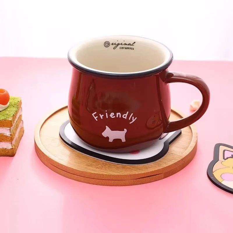 Coaster de xícara em forma de gato copo de xícara de tanta coça de tapete de caneca de tatem