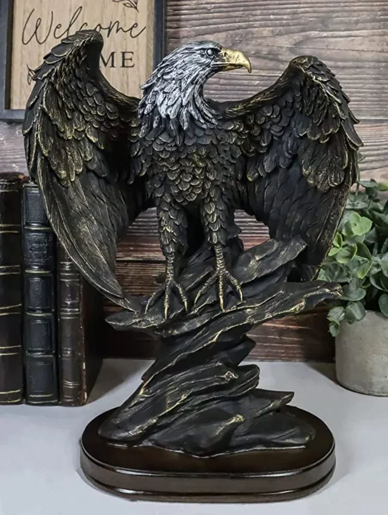 Bronze Resin Eagle Collectible Decorative Eagle Statue Home Decor Office Decor Statue, Art Decor Ornament, Birthday Holiday Gift