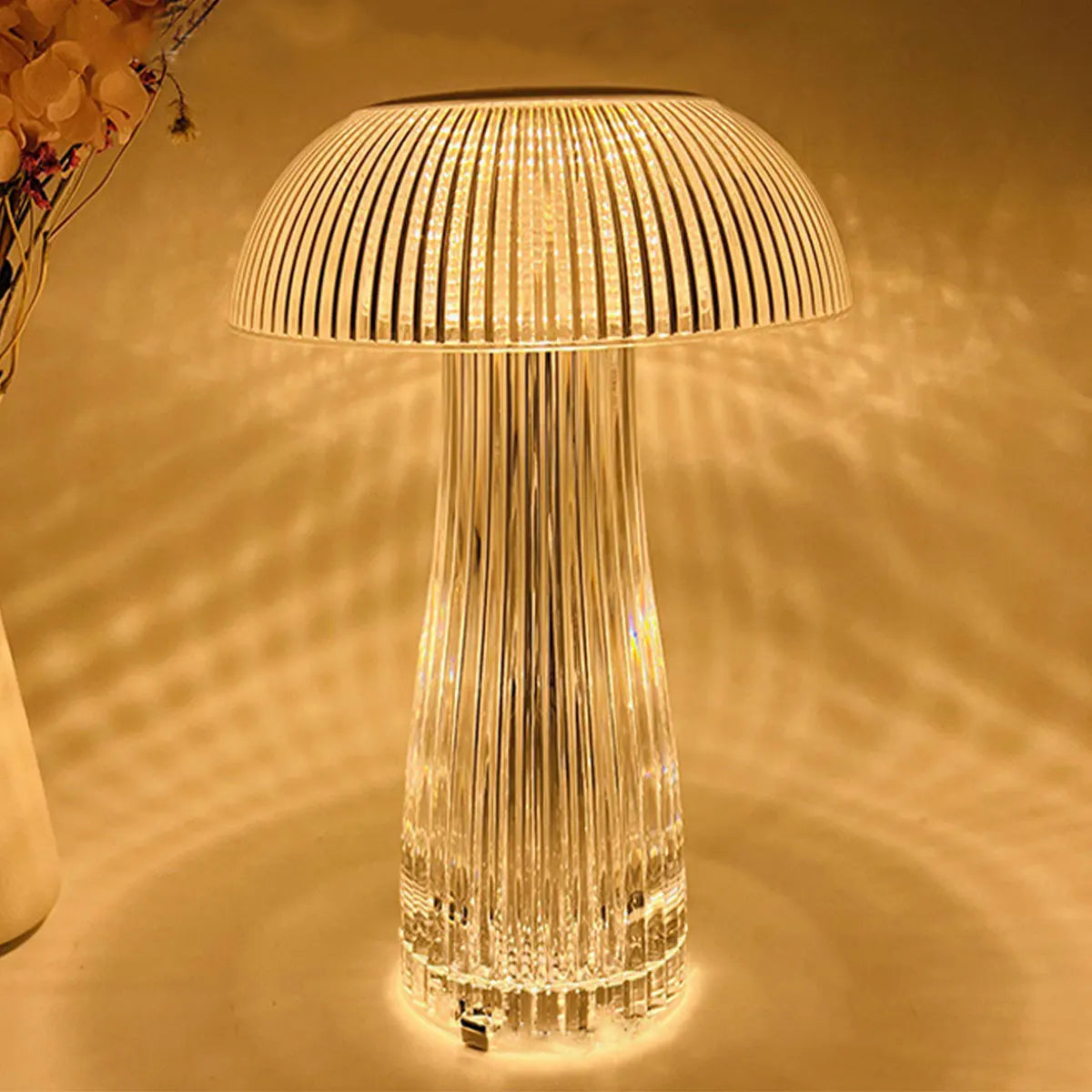 Luzes noturnas de cogumelo de cristal led de cogumelo lâmpada lâmpada de lâmpada ambiente usb de carregamento lâmpadas de cabeceira de cabeceira decoração de casa decoração