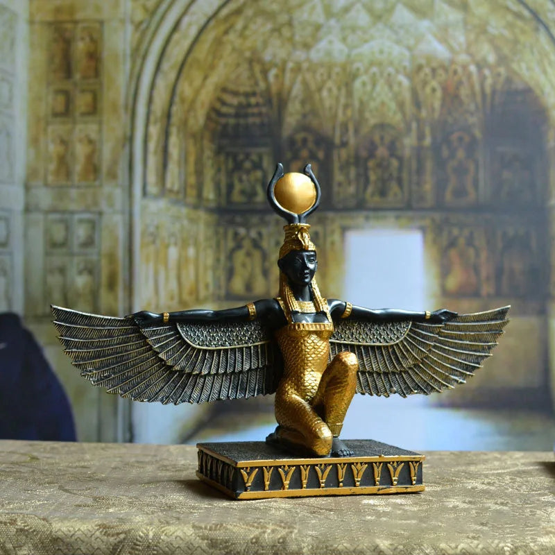 Estátua antiga do Egito ISIS egípcio de deusa do casamento mágico figuras resina deus esculturas artesanato decoração em casa