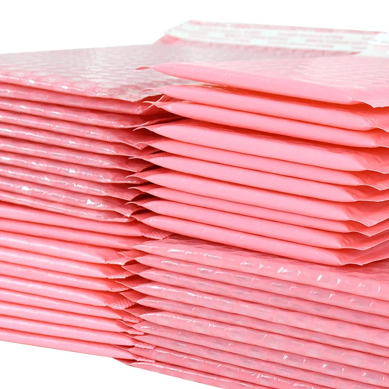 Tas kemasan gelembung merah muda untuk bisnis 1set barang/kado/amplop/paket paket perhiasan anti-ekstrusi tahan air
