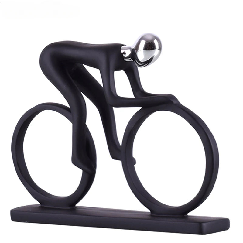 Modern Abstrakt hartscykler Cyklist Staty Bicycle Rider Staty Cykel racer ryttare figurkontor vardagsrumsdekor