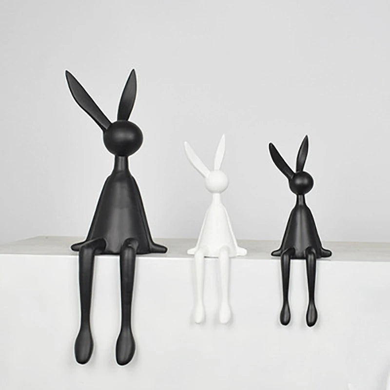 Ermakova Nordic Home Koristele hahmoja sisätilojen lahja Rabbit Patsu -jouluhuoneen sisustus Abstrakti taidetta veistospöytä