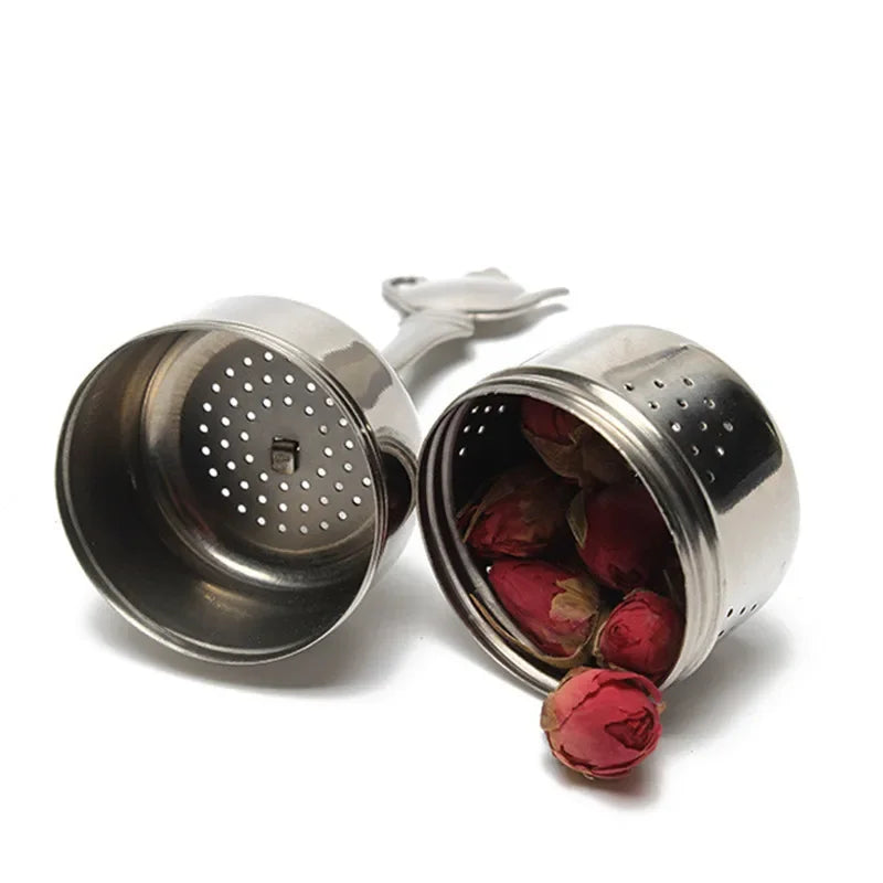 304 Stainless Steel Tea Filter Infusers Sphere Mesh Strainers untuk Teh Loose Leaf Spice Teh Teapot Handle Tea Infusers Kitchen Gadget