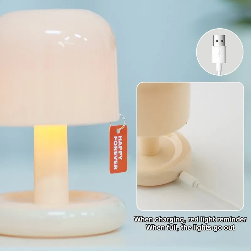 Kreativní houba styl LED NIGHT LIGHT Nordic Mini Desktop Coffee Bar Home Obývací pokoj Dekorace moderní minimalistické stolní světlo