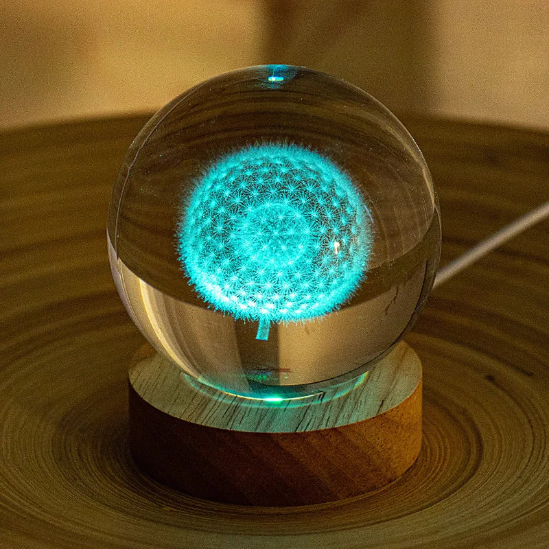 Laser 3D Grawerowany Kryształowa Kulka Kolorowa nocna światło, urodziny