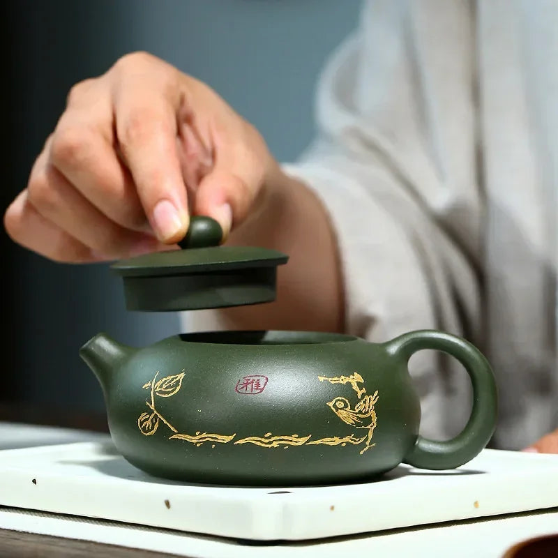 Kiinalainen yixing teekannu violetti savisuodatin xishi teekannu kauneus vedenkeitin raaka malmi vihreä savi käsintehty teesetti aito 170 ml