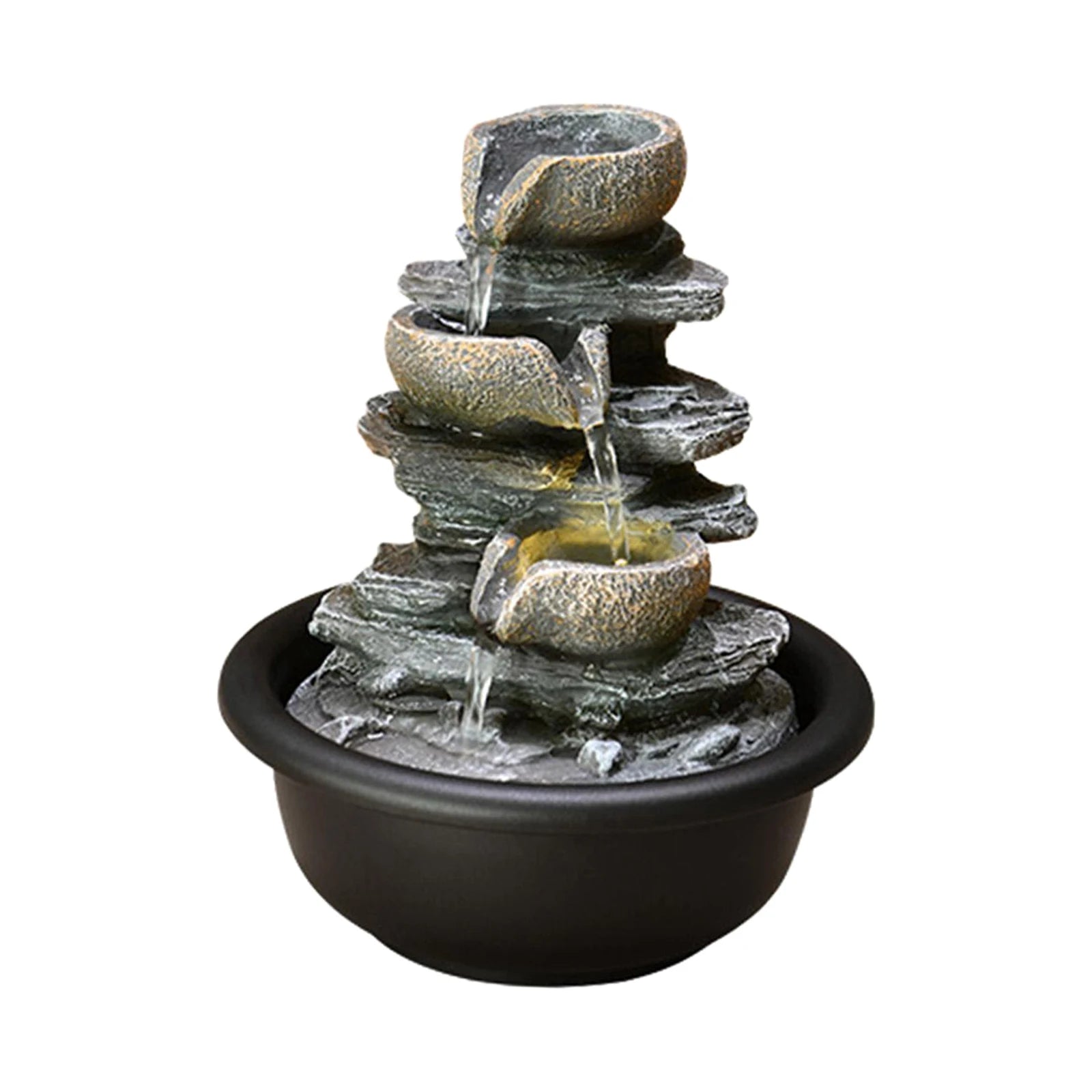 Warstwowa fontanna tabletopa ze sceną lekką medytację Fontanny Waterfall Fontanns for Home House Parming Hotel biuro