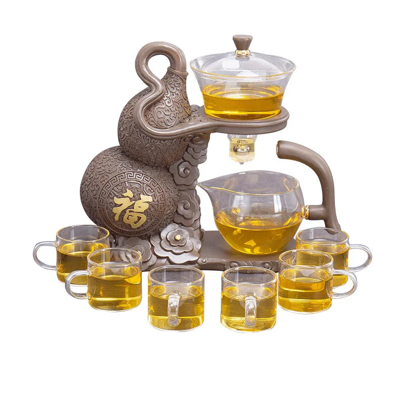 Glass Tea Set with Magnetic Suction Semiautomatic Lazy  Making Tool