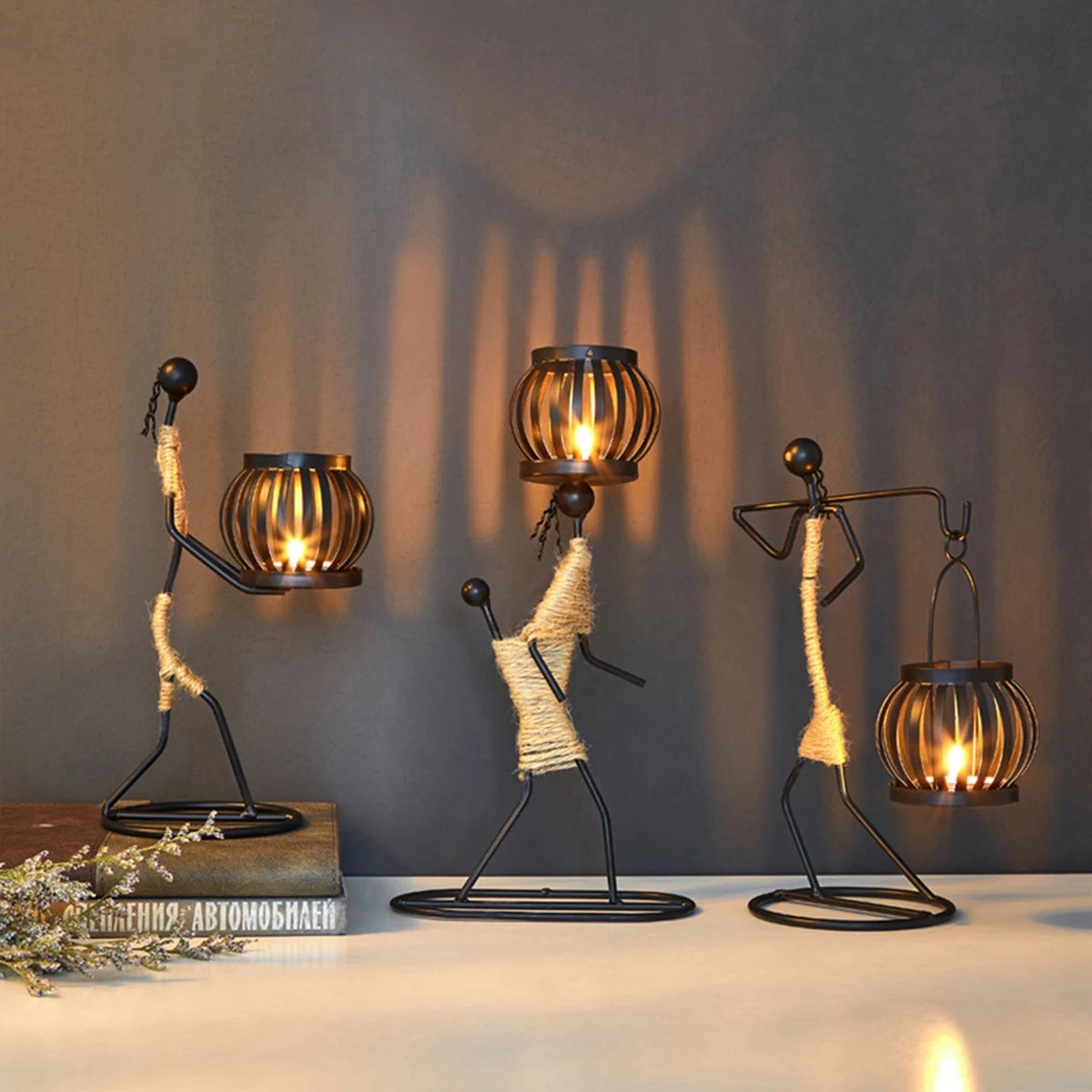 Cangoli di metallo creativo Cangoli astratto Caratteri Abstract Suldante Candela candela fatta a mano Candele vintage Decorazione per la casa