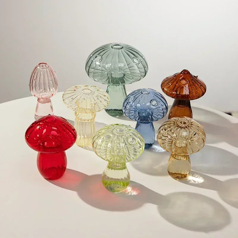 Vase de champignons créatifs plante hydroponique terrarium art plante hydroponique table vase en verre artisanat bricolage bouteille d'aromathérapie
