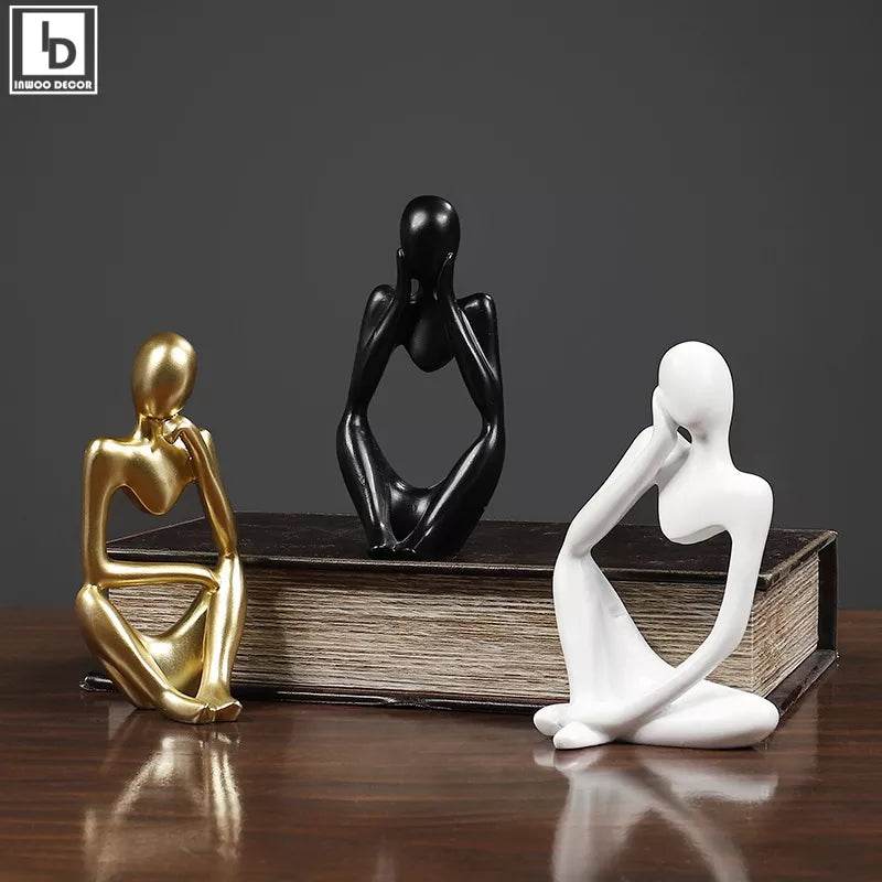 Sand Color The Thinker Abstract Statues Sculptures Yoga Figurine Nordic Living Room Home Decor Decoration Maison Desk Ornaments