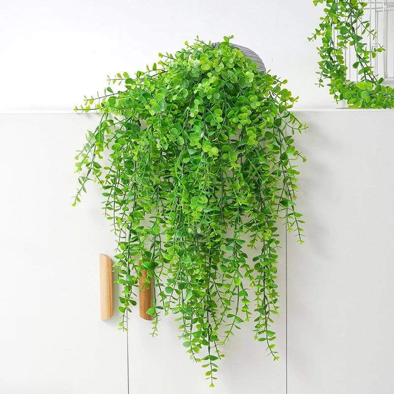 Umělá rostlinná vinná vinná zeď zavěšená ratanová listy větve venkovní zahrada domácí dekorace plastová falešný hedvábný list zelená rostlina břečťan